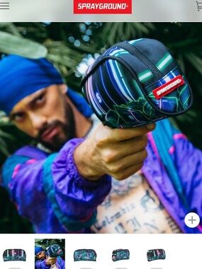 Sprayground Neon Money Stack Phone Pouch - Black/Green/Purple